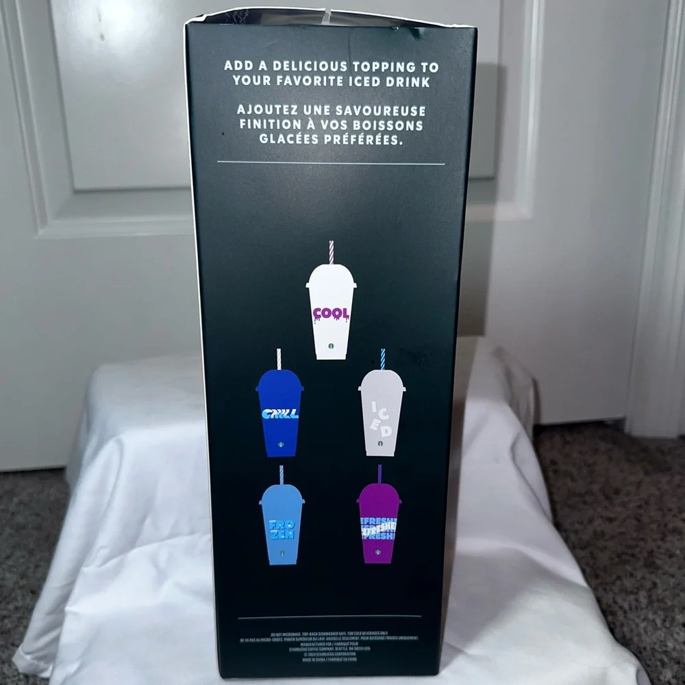 Starbucks Reusable Cold Cups with Straws Purple Blue